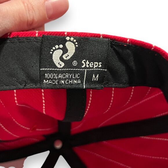 New York Yankees Steps Baseball Pro Modal Fitted Hat Mens Medium Red Striped - Picture 9 of 9